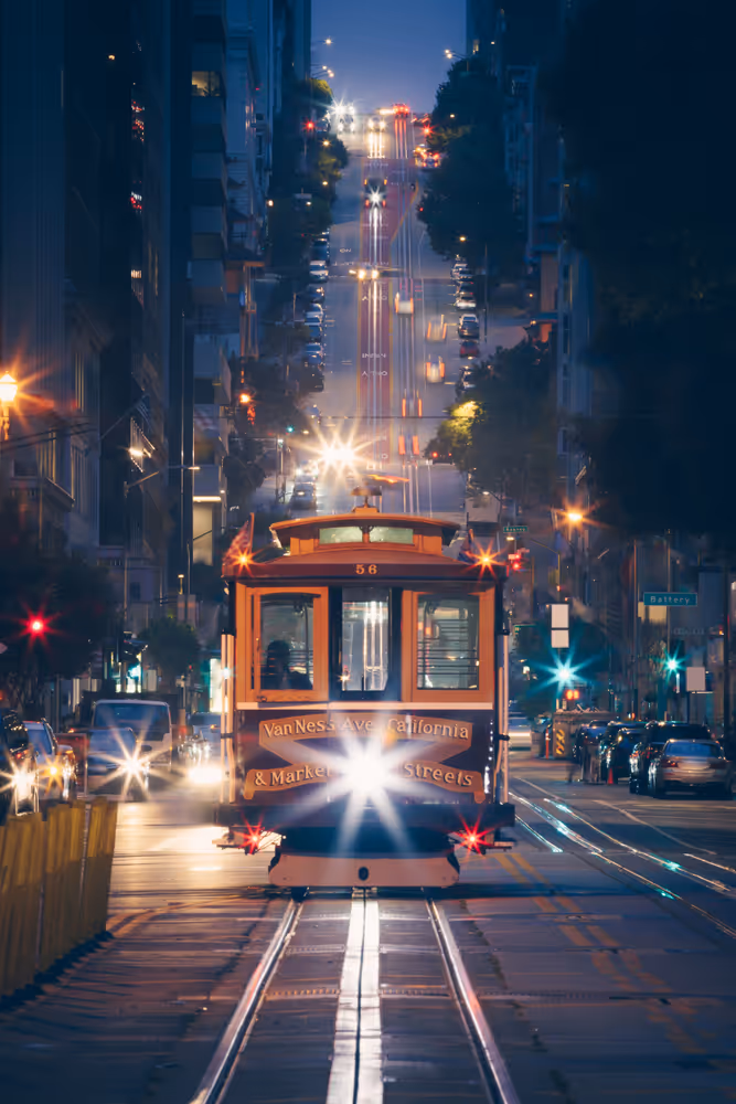 San Francisco cable car moving uphill — symbolizing leadership progress and resilience in a changing landscape
