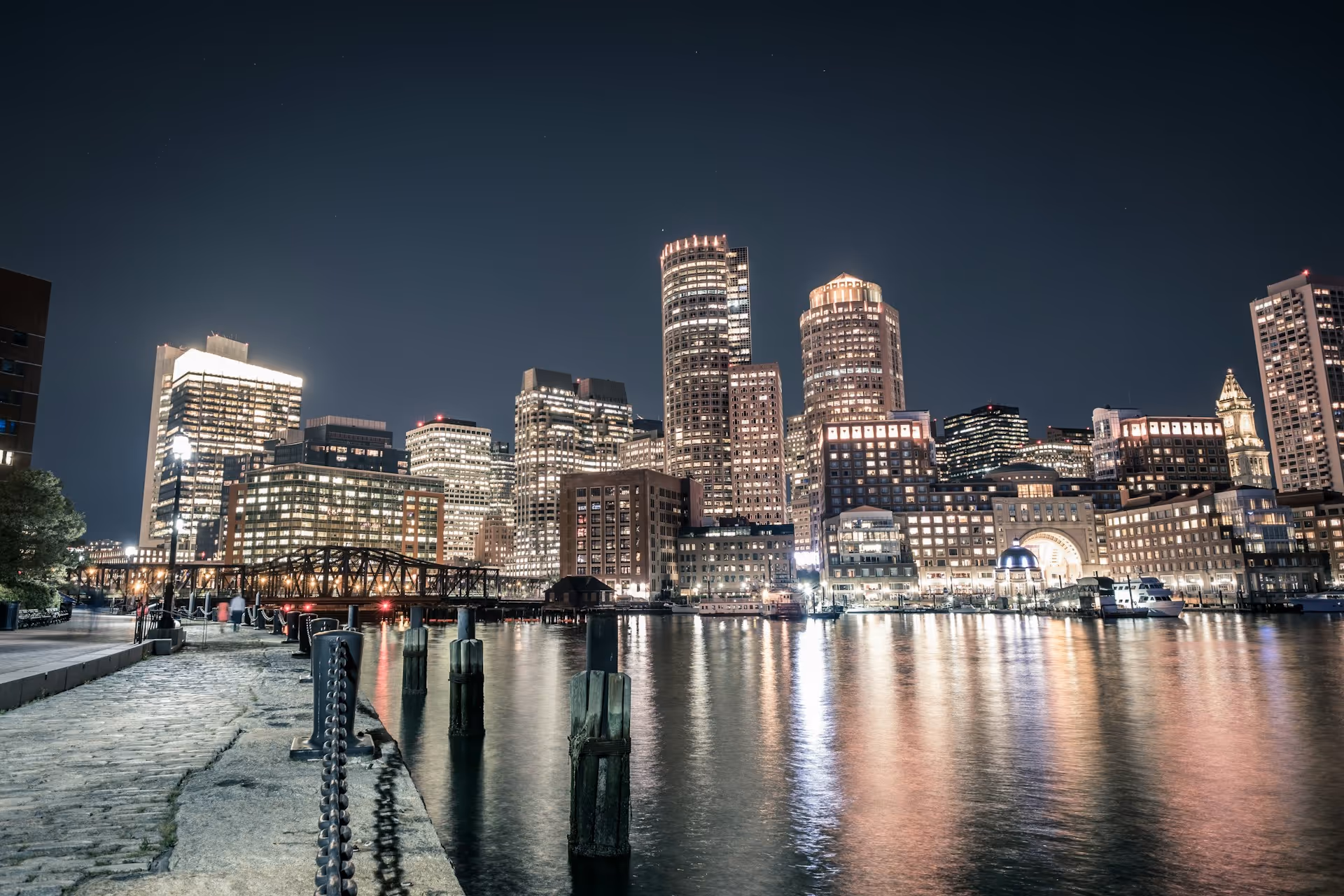 Winter skyline of Boston from across the water — calm, focused backdrop for executive coaching and strategic clarity